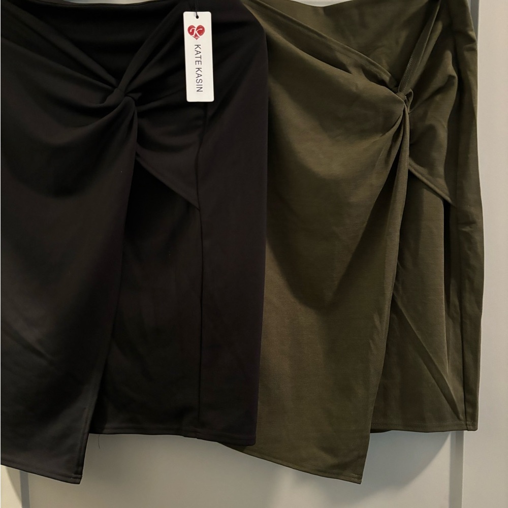 Beautiful wrap skirt/ one black, one navy green